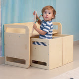 Ezzro Montessori Table Set - Natural - Laadlee