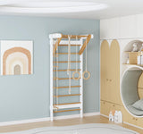 Ezzro Swedish Ladder Gym - White and Natural