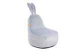 Ezzro Lavish Velvet Round Bottom Bunny Lounger - Light Grey - Laadlee
