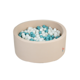 Ezzro Beige Round Ball Pit With 200 Balls - Pearl, Aquamarine - Laadlee
