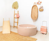 Ezzro Beige Round Ball Pit With 600 Balls - Pearl, Golden, White - Laadlee