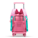 Eazy Kids Lama 16Inch Trolley School Bag with Lunch Bag and Pencil Case - Pink (Set of 3)