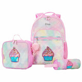 Eazy Kids Sugar Pop 17Inch Backpack With Lunch Bag and Pencil Case - Pink (Set of 3)