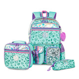 Eazy Kids Love 17Inch School Bag With Lunch Bag and Pencil Pouch - Green (Set of 3)