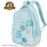 Eazy Kids Little Daisy 17Inch School Bag With Lunch Bag and Pencil Pouch - Green (Set of 3)