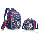 Eazy Kids Football 17Inch School Bag With Lunch Bag and Pencil Case - Blue (Set of 3)