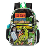 Eazy Kids Dinosaur 17Inch School Bag With Lunch Bag and Pencil Case - Black (Set of 3)