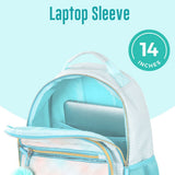 Eazy Kids Flora 18Inch Backpack With Lunch Bag and Pencil Case - Green (Set of 3)