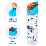 Eazy Kids Jawsome Shark 2-In-1 Tritan Water Bottle 650ml - Blue
