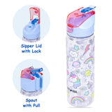 Eazy Kids Unicorn 2-In-1 Tritan Water Bottle 650ml - Blue