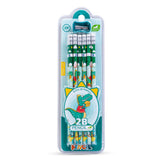 Eazy Kids 12-Pack 2B Pencils with Eraser Includes Sharpener -Green