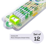 Eazy Kids 12-Pack 2B Pencils with Eraser Includes Sharpener -Orange