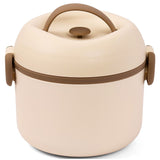 Eazy Kids 2 Compartment Lunch Box With Spoon 1320ml - Beige