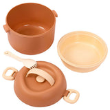 Eazy Kids 2 Compartment Lunch Box With Spoon 1320ml - Brown