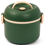 Eazy Kids 2 Compartment Lunch Box With Spoon 1320ml - Green