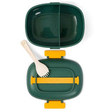 Eazy Kids 2 Compartment Lunch Box With Spoon 850ml - Green