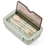 Eazy Kids 2 Compartment Lunch Box With Utensils 1100ml - Green