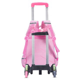 Eazy Kids 3D Unicorn School Bag With Trolley - Pink