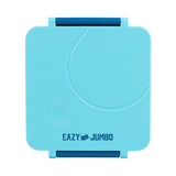 Eazy Kids 3/4 Convertible Jumbo Bento Lunch Box With Stainless Steel Bowl, Spoon & Fork Set And Pouch - Blue