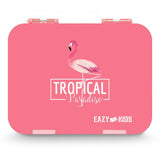 Eazy Kids Flamingo 6/4 Convertible Bento Lunch Box With Sandwich Cutter Set - Pink