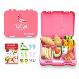 Eazy Kids Flamingo 6/4 Convertible Bento Lunch Box With Sandwich Cutter Set - Pink