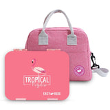 Eazy Kids Flamingo 6/4 Convertible Bento Lunch Box With Sandwich Cutter Set - Pink
