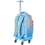 Eazy Kids Flora 18Inch 4-Wheel Trolley School Bag With Lunch Bag And Pencil case (Set of 3)