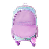 Eazy Kids Love 4-wheel 17Inch Trolley School Bag With Lunch Bag and Pencil Pouch - Purple (Set of 3)