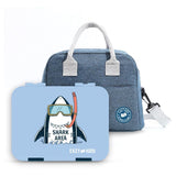 Eazy Kids Shark Bento Lunch Box With Sandwich Cutter Set - Blue