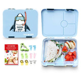 Eazy Kids Shark Bento Lunch Box With Sandwich Cutter Set - Blue