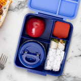 Eazy Kids Jumbo Bento Lunch Box With Thermos & Sauce Jar- Blue