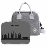 Eazy Kids Love Saudi Bento Boxes With Insulated Lunch Bag - Grey