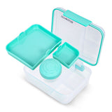 Eazy Kids 5 Compartment Convertible Bento Lunch Box With Gravy Bowl - Green