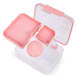 Eazy Kids 5 Compartment Convertible Bento Lunch Box With Gravy Bowl - Pink
