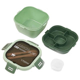 Eazy Kids 5 Compartment Lunch Box With Utensils 1700ml - Green