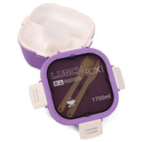 Eazy Kids 5 Compartment Lunch Box With Utensils 1700ml - Purple