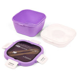 Eazy Kids 5 Compartment Lunch Box With Utensils 1700ml - Purple