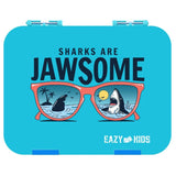 Eazy Kids Jawsome 6/4 Convertible Bento Lunch Box With Sandwich Cutter Set- Blue