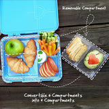 Eazy Kids Jawsome 6/4 Convertible Bento Lunch Box With Sandwich Cutter Set- Blue