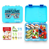 Eazy Kids Jawsome 6/4 Convertible Bento Lunch Box With Sandwich Cutter Set- Blue