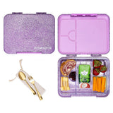 Eazy Kids Glitter 6/4 Convertible Bento Lunch Box - Purple