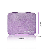 Eazy Kids Glitter 6/4 Convertible Bento Lunch Box - Purple