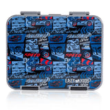 Eazy Kids Car Racing 6/4 Convertible Bento Lunch Box With Steel Spoon & Fork Set And Alphabets Sticker - Blue