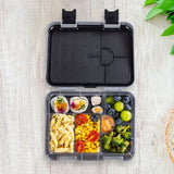 Eazy Kids Car Racing 6/4 Convertible Bento Lunch Box With Steel Spoon & Fork Set And Alphabets Sticker - Blue