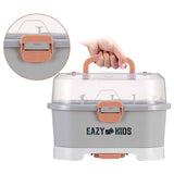 Eazy Kids Baby Bottle Drying Rack Storage Box 9 Peg - Grey