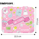 Eazy Kids Girl Power Back to School Combo Set - Pink Purple (Set of 4)