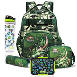 Eazy Kids Dinosaur Back to School Combo Set - Black Green (Set of 5)