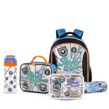 Eazy Kids 17" Backpack With Water Bottle, Lunch Box, Lunch Bag and Pencil Case - Skate Board