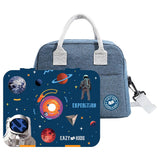 Eazy Kids Expedition Space Bento Box With Insulated Lunch Bag & Cutter Set