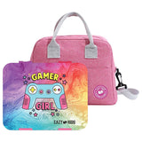 Eazy Kids Gamer Bento Box With Insulated Lunch Bag & Cutter Set - Girl